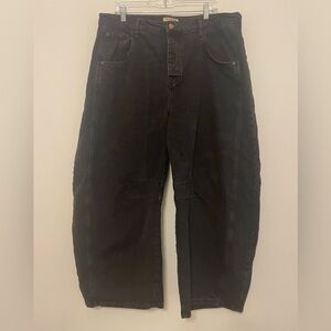 We The Free Good Luck Mid-Rise Charcoal Barrel Jeans